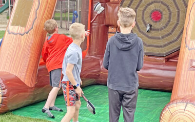Hull Christian School students enjoy bouncy houses
